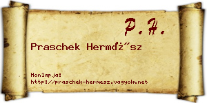 Praschek Hermész névjegykártya